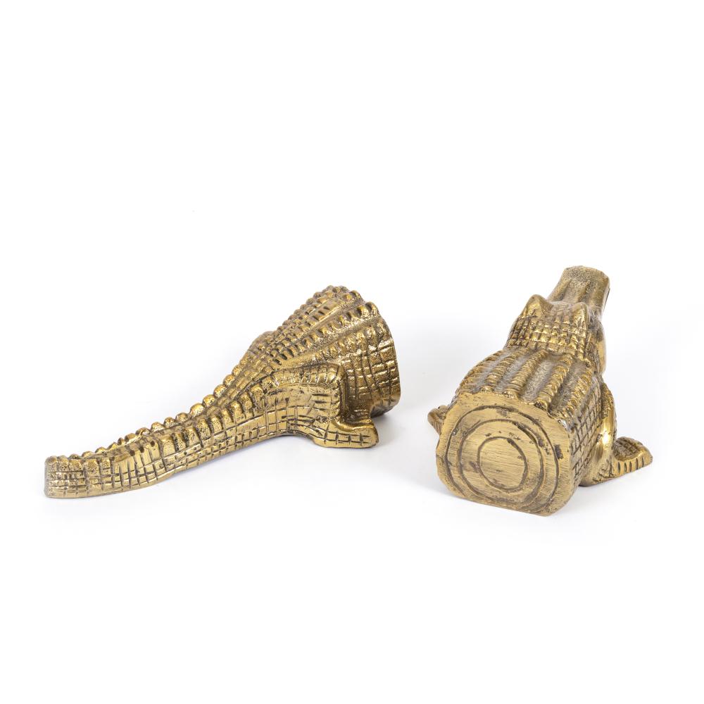 Goldene Buchstütze Krokodil