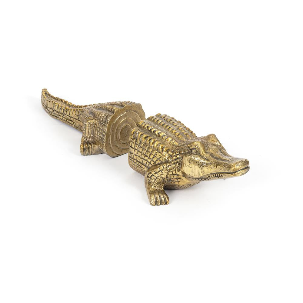 Goldene Buchstütze Krokodil
