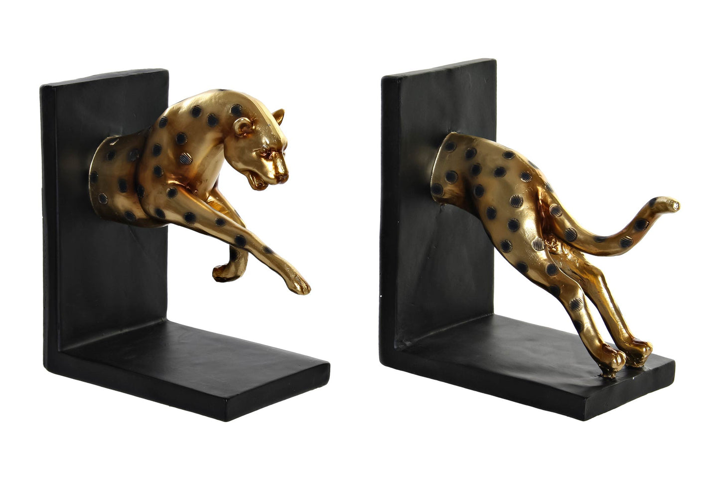 Gold and Black Panther Bookends – Set of 2