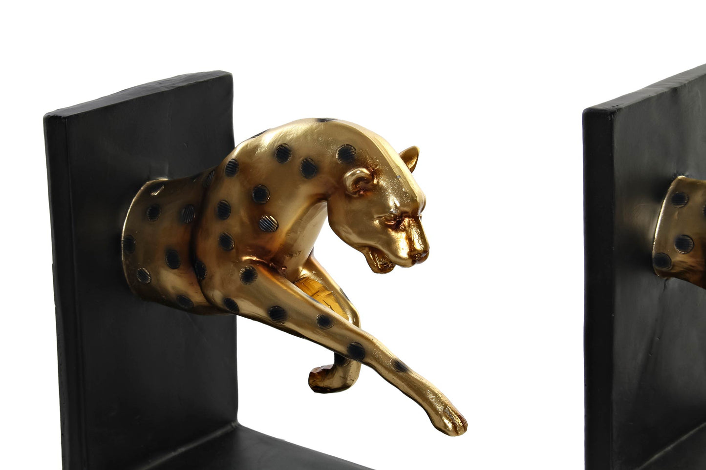 Gold and Black Panther Bookends – Set of 2