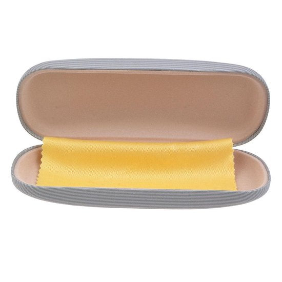 Brillenetui Hund – PU-Leder Grau