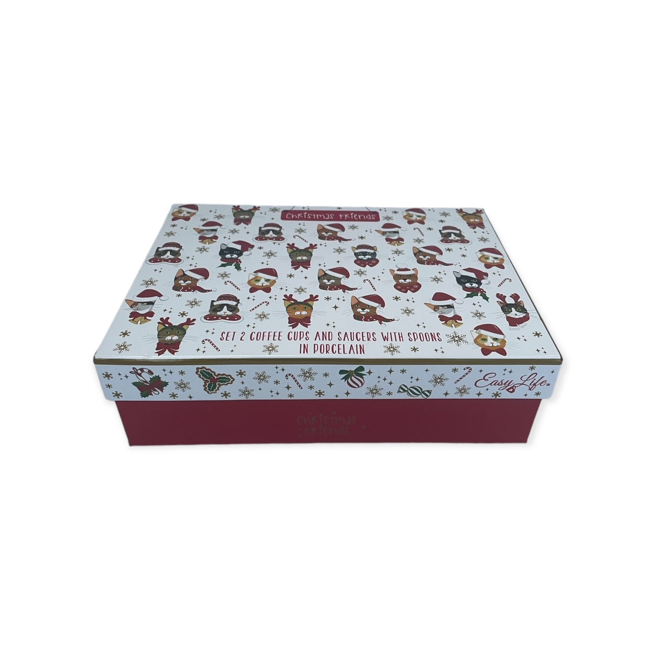 Espresso Set Cats Christmas – 2 Cups & Saucers