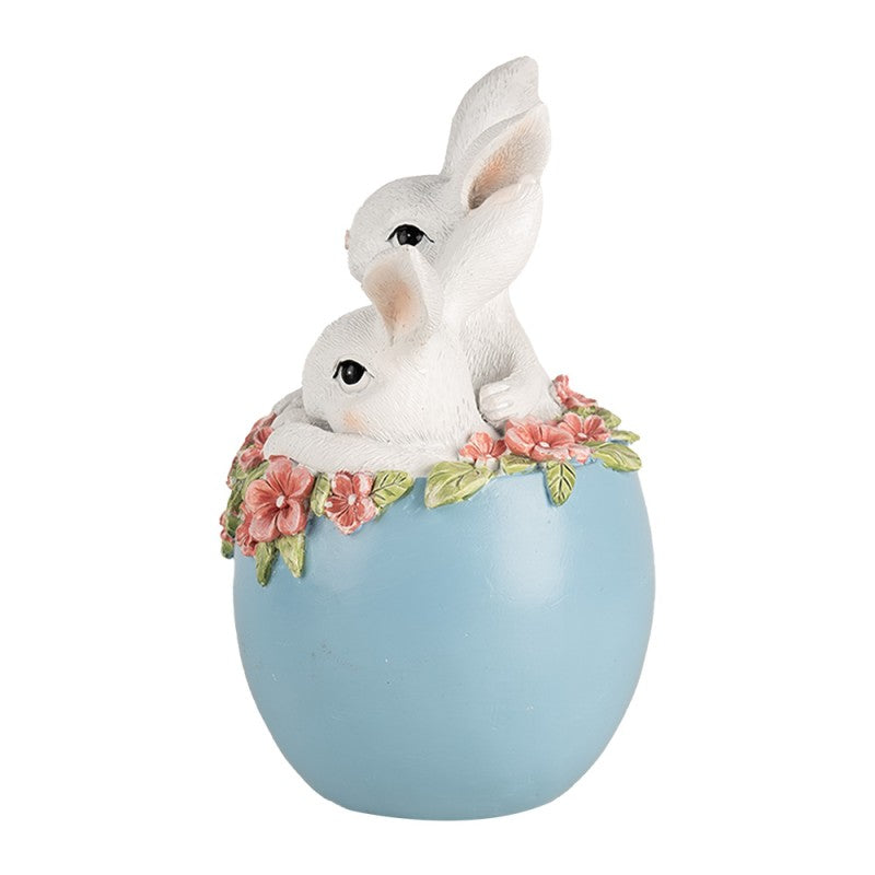 Easter bunnies in blue egg