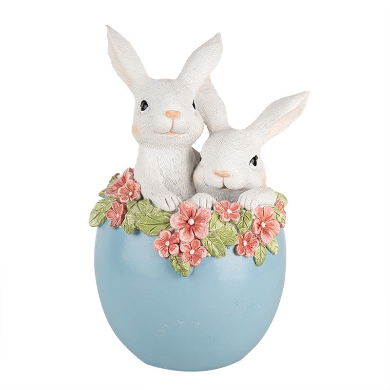 Easter bunnies in blue egg
