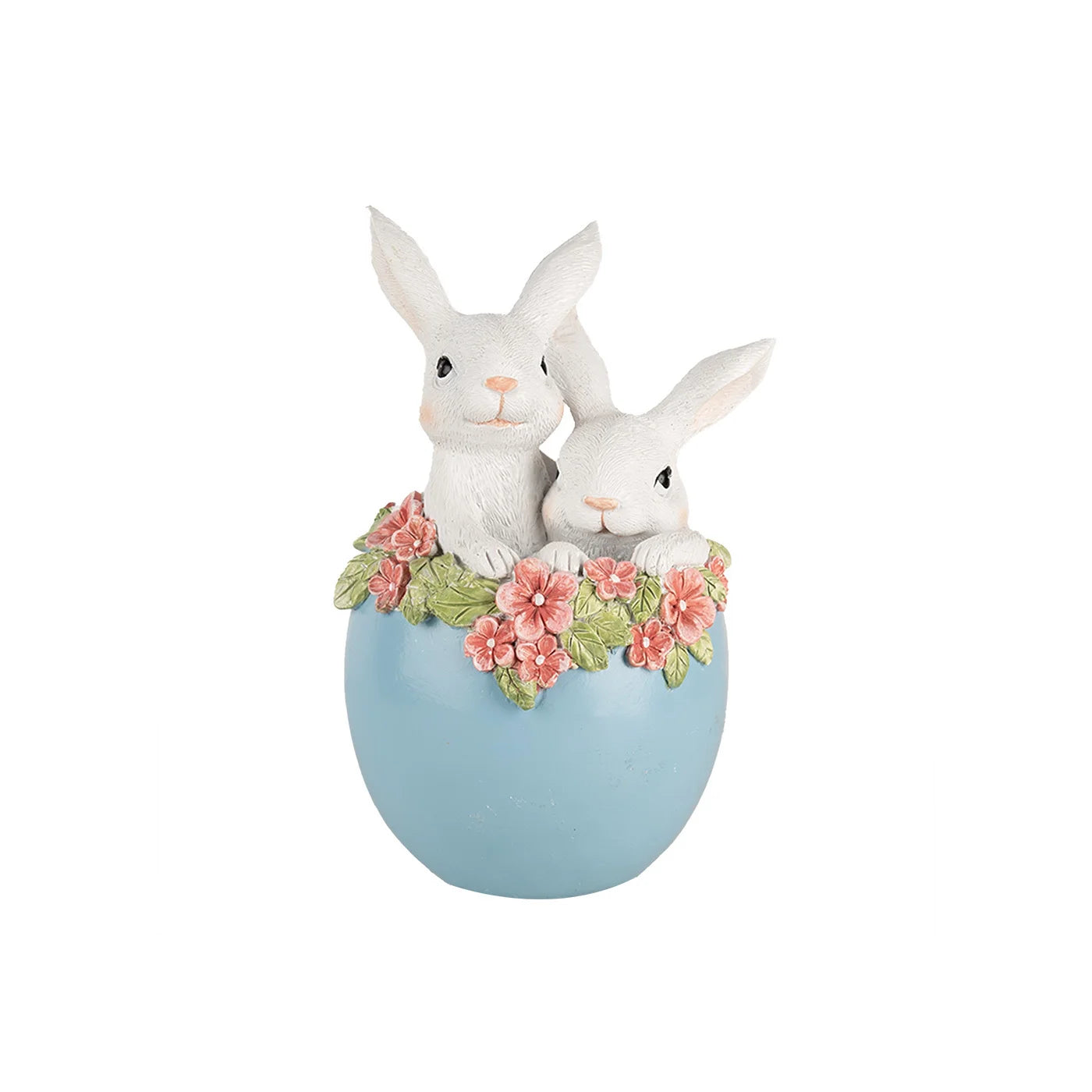 Easter bunnies in blue egg