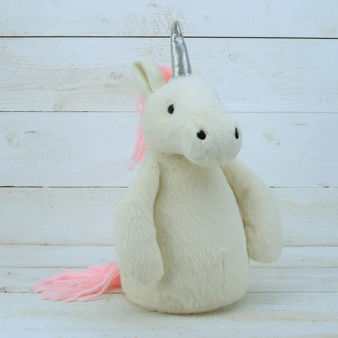 Einhorn Türstopper – Plüsch Weiß/Rosa
