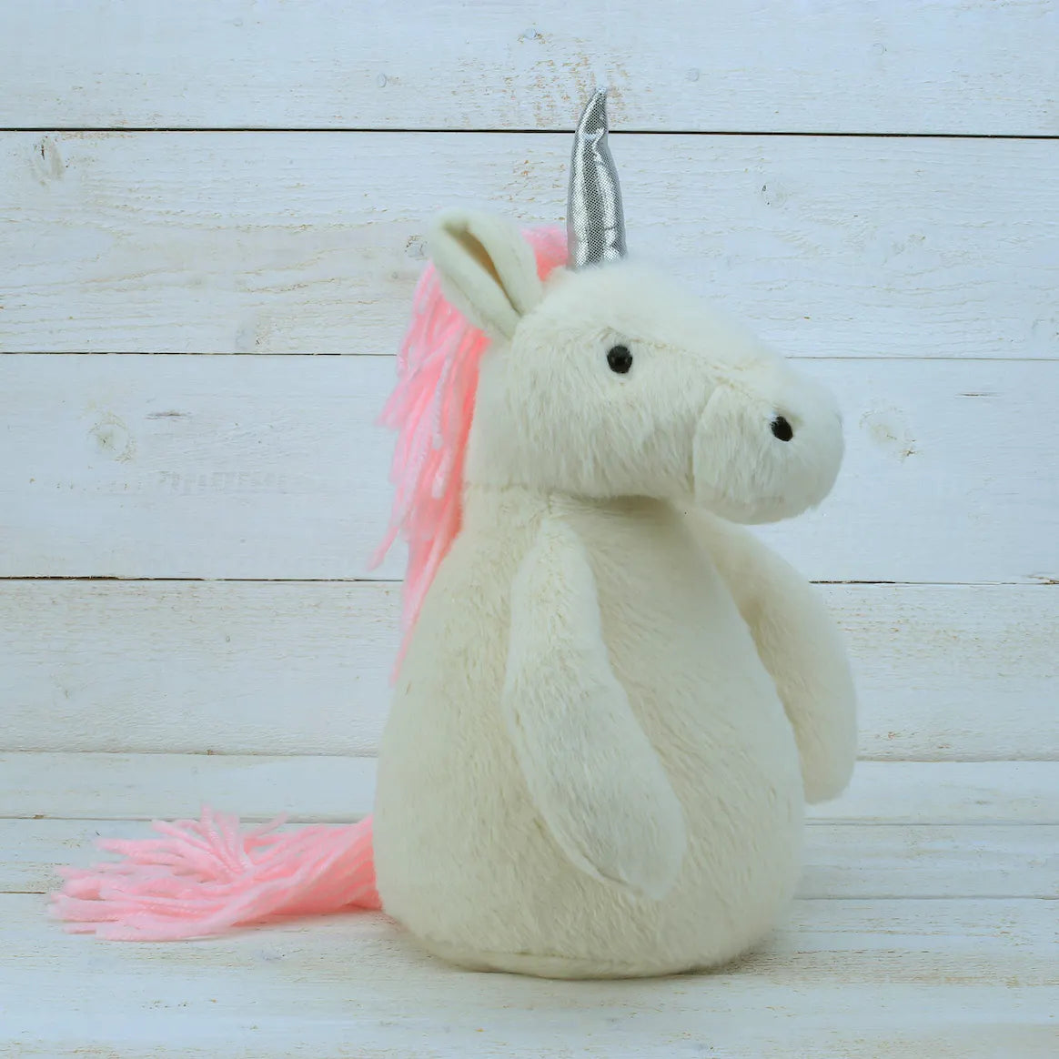 Einhorn Türstopper – Plüsch Weiß/Rosa