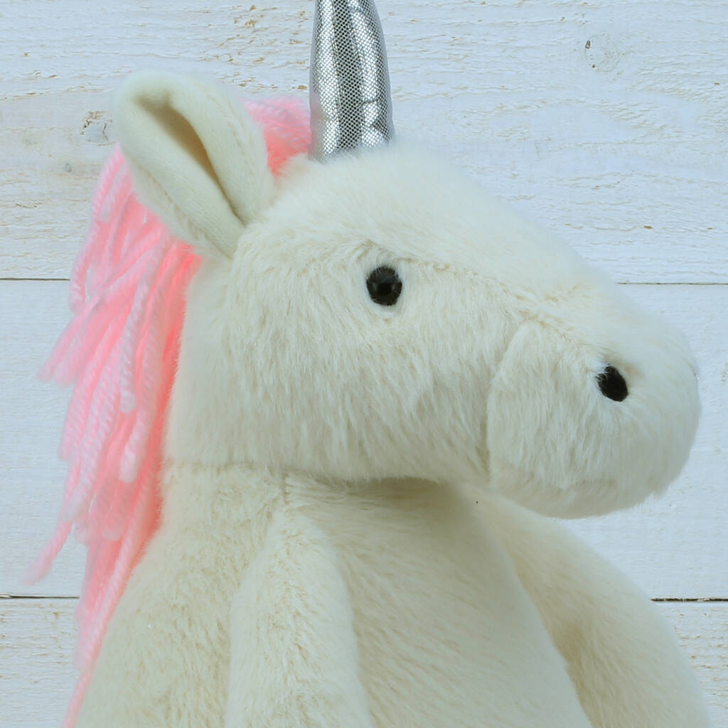 Einhorn Türstopper – Plüsch Weiß/Rosa