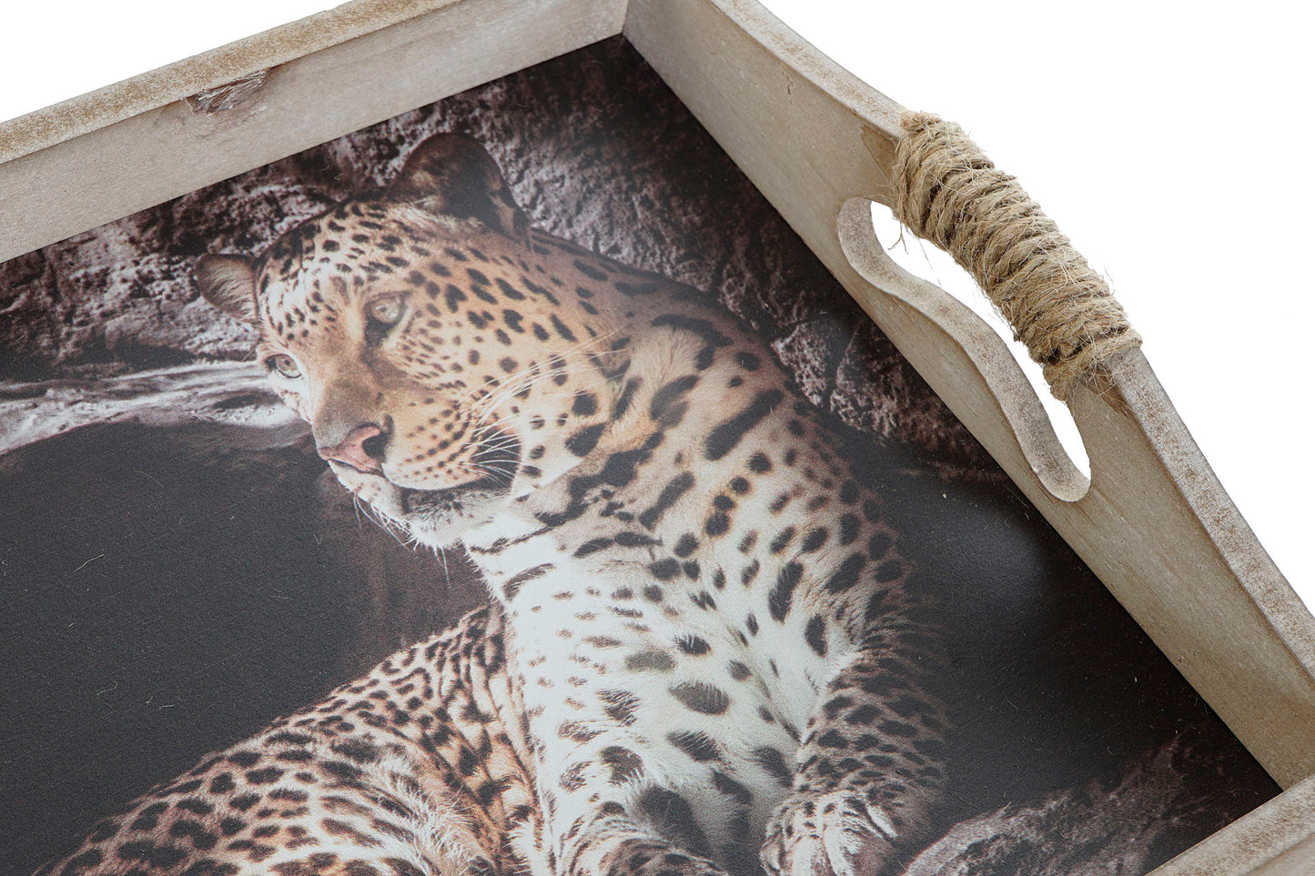 Set Houten Dienbladen met Luipaardprint | 2 varianten