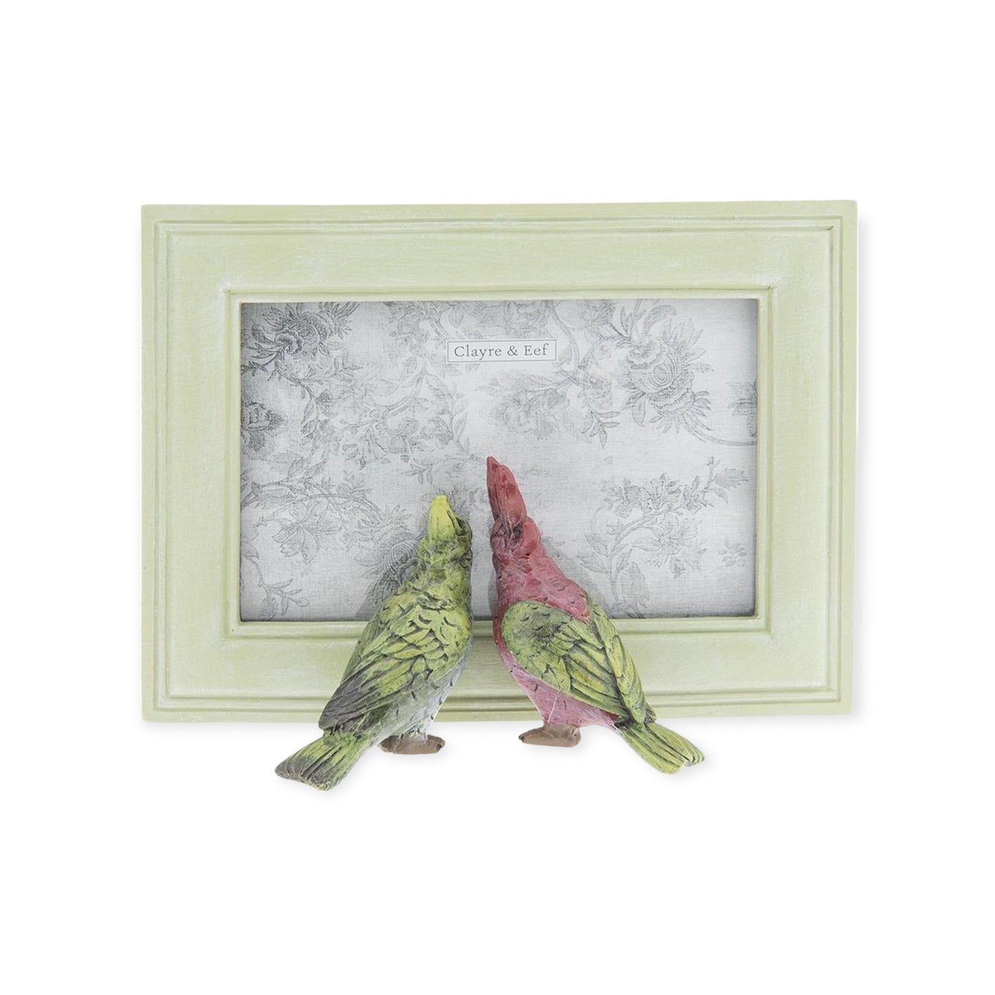 Groene fotolijst met twee vogeltjes – Clayre & Eef woondecoratie