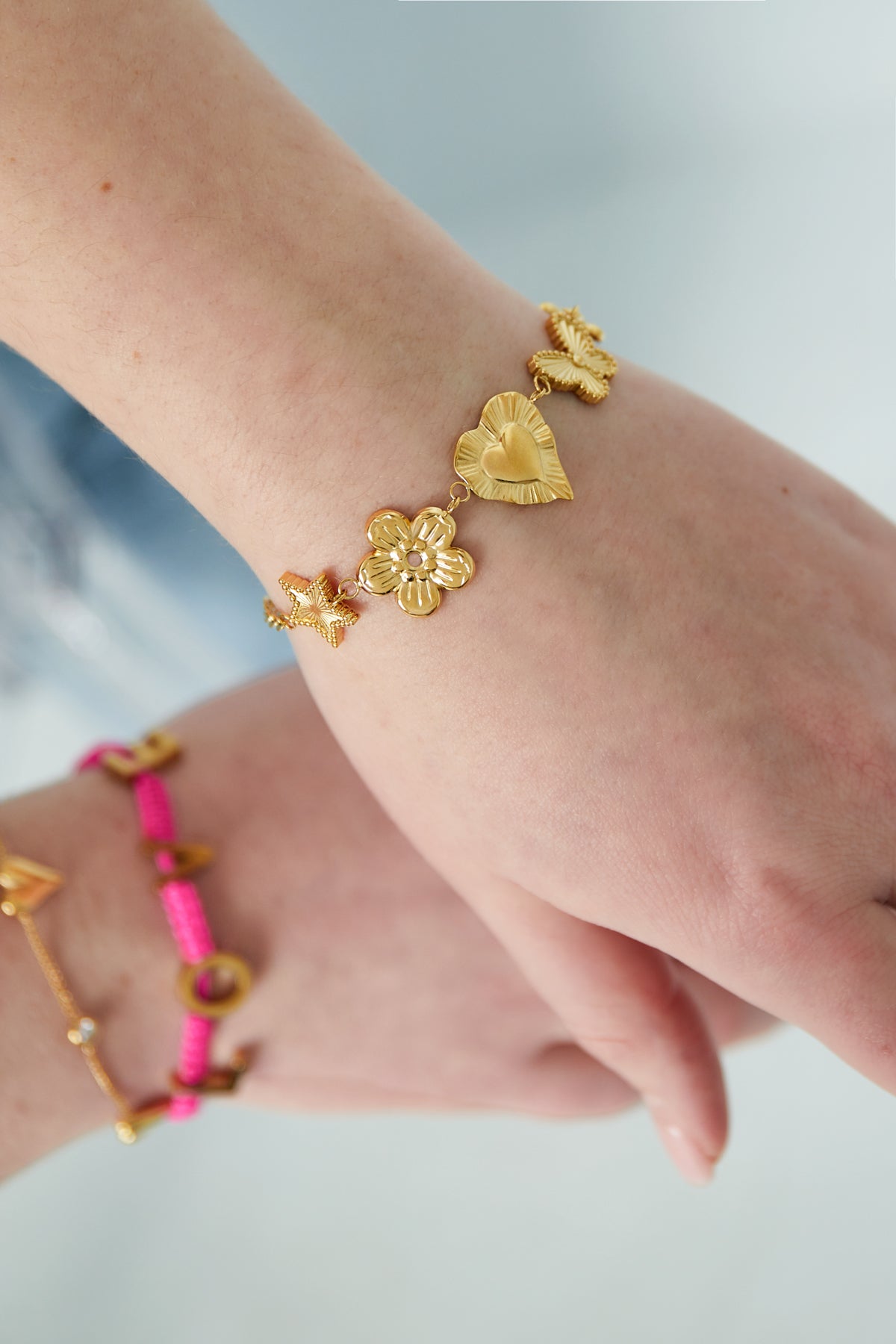 Goldenes Love Charm Armband – Goldfarben – 16+3 cm