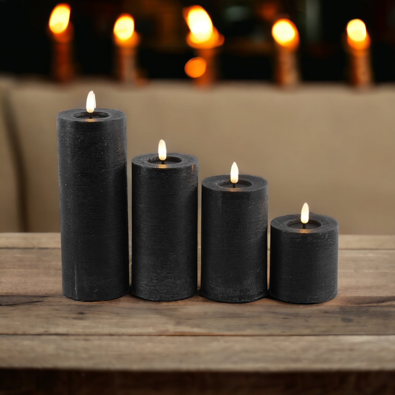 Zwarte LED stompkaarsen van Countryfield – luxe wax kaarsen met timerfunctie