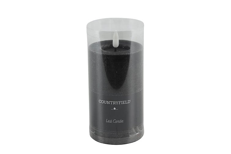 Schwarze LED-Stumpenkerzen – Luxus-Wachskerzen Ø 7,5 cm in 4 Größen