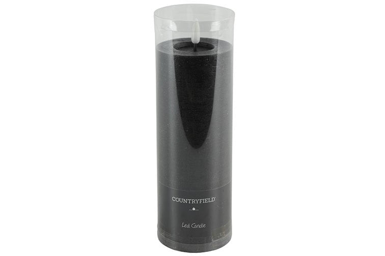Schwarze LED-Stumpenkerzen – Luxus-Wachskerzen Ø 7,5 cm in 4 Größen