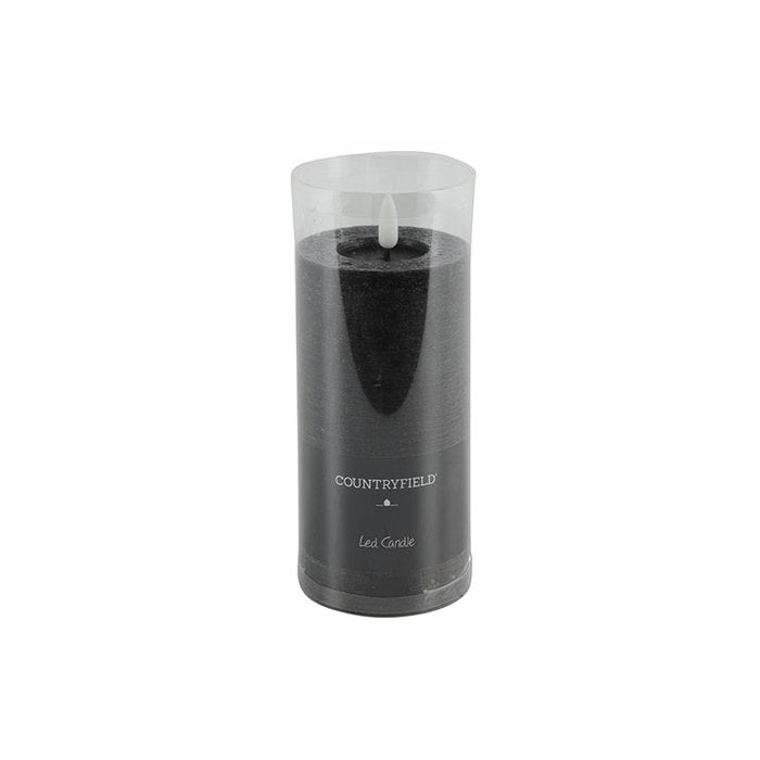 Schwarze LED-Stumpenkerzen – Luxus-Wachskerzen Ø 7,5 cm in 4 Größen