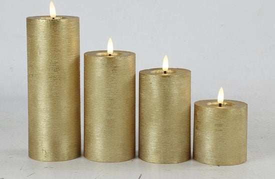 Gouden LED stompkaars van Countryfield – luxe wax kaars met timerfunctie