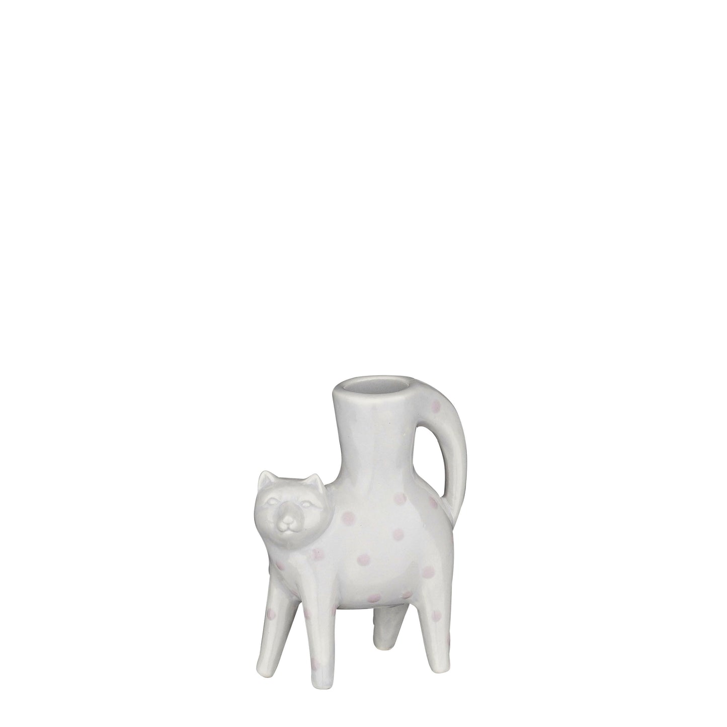 Paarse keramieken kattenkandelaar van Mica Decorations – decoratief & compact