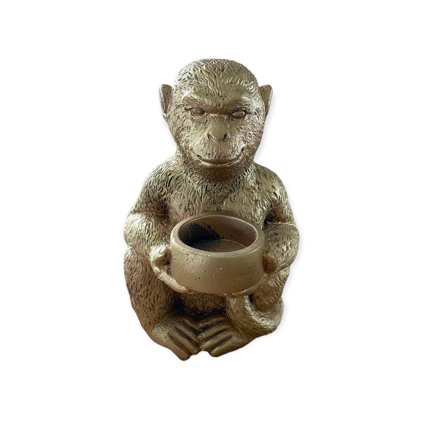 Golden Monkey Candle Holder – Hear/See/Speak No Evil