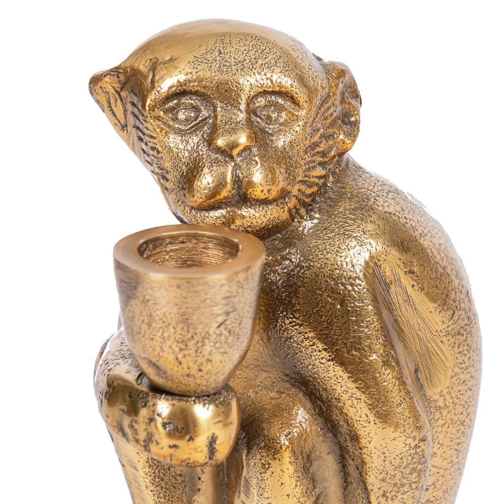 Gouden Aap Kandelaar van Messing