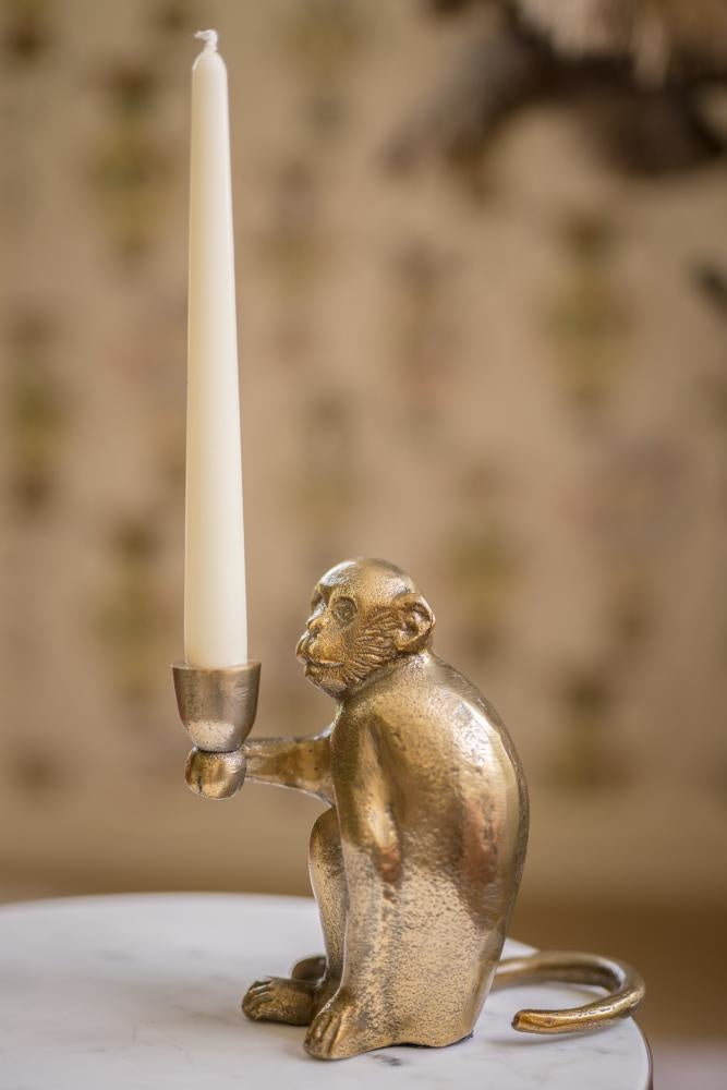 Gouden Aap Kandelaar van Messing