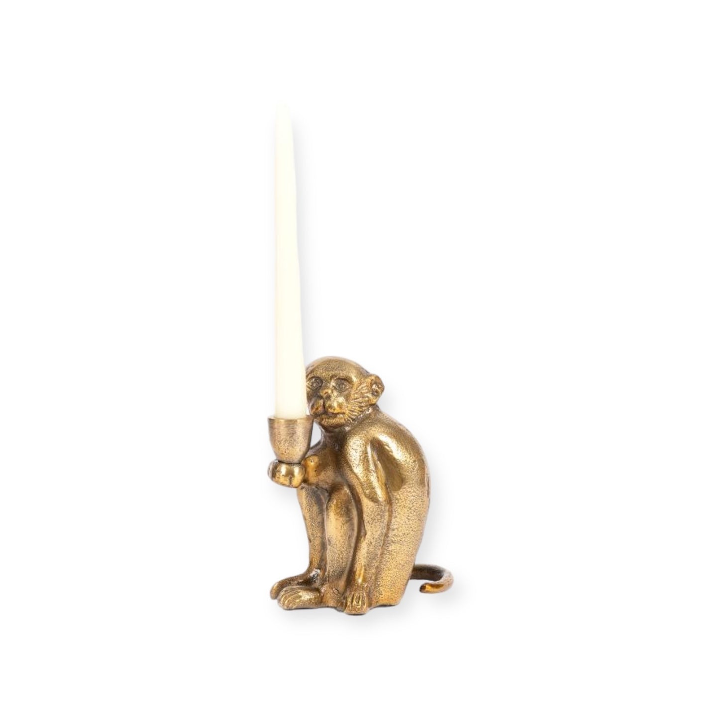Gouden Aap Kandelaar van Messing