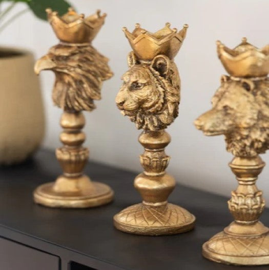 Gouden Kandelaar – Dierenhoofd Beer/Adelaar/Tijger