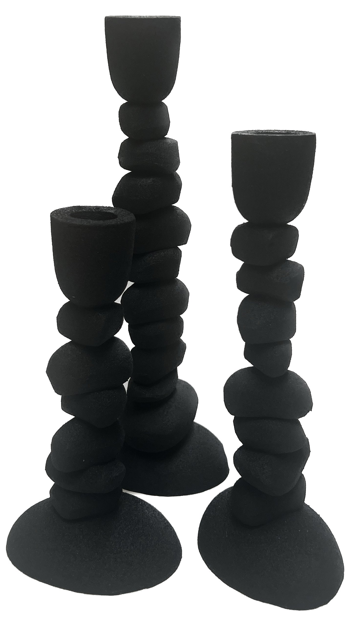 Nechi Candlestick Set Black Metal – Artistic Design