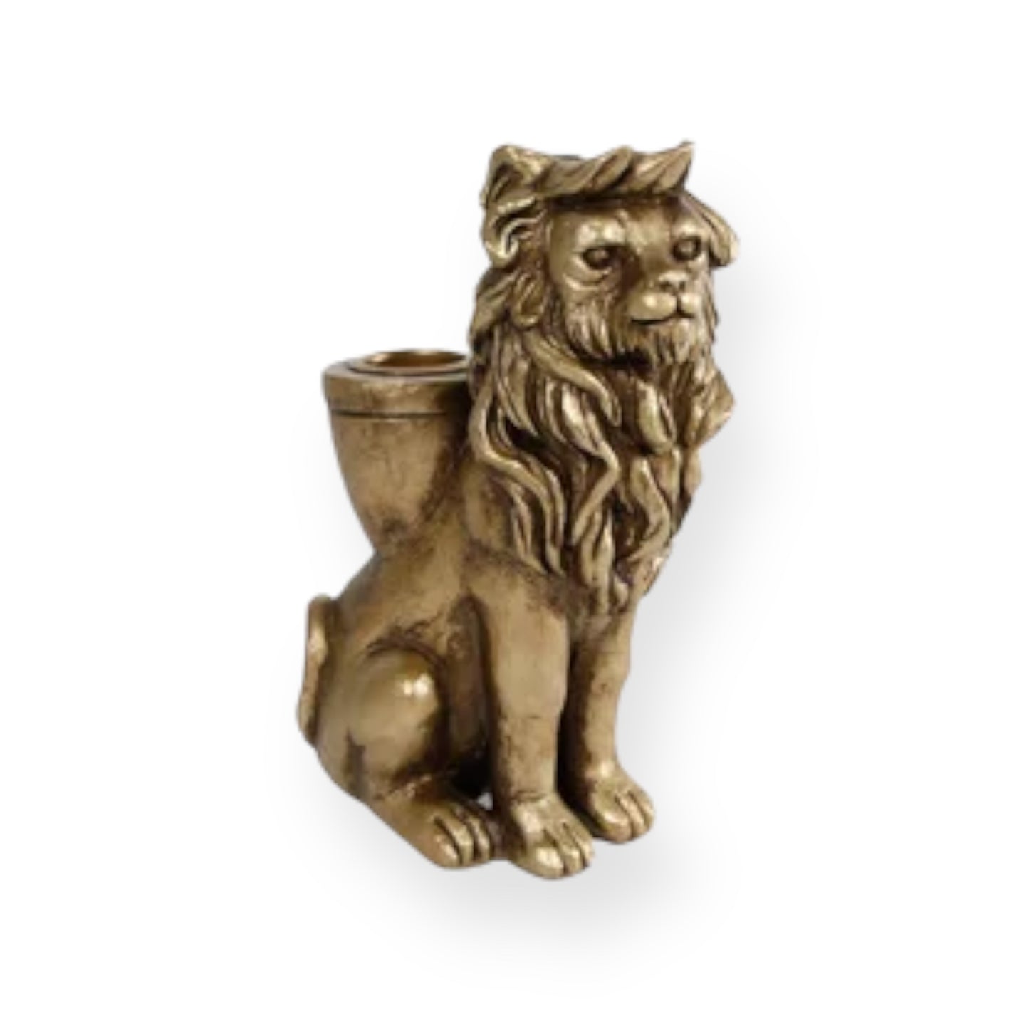 Gouden leeuw kandelaar 15 cm – luxe dinerkaars houder decoratie