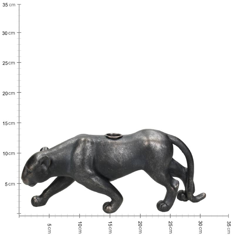 Luxuriöser Panther-Kerzenständer – Schwarz/Bronze-Standdesign