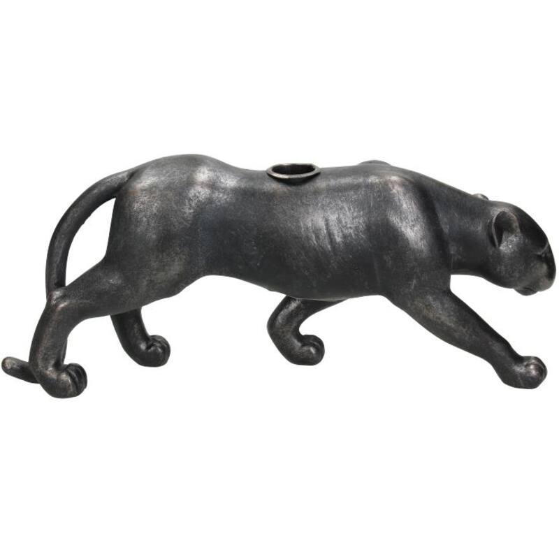 Luxuriöser Panther-Kerzenständer – Schwarz/Bronze-Standdesign