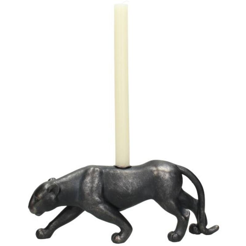 Luxuriöser Panther-Kerzenständer – Schwarz/Bronze-Standdesign