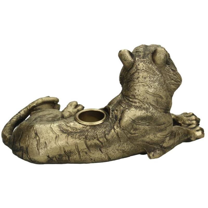 Gouden Tijger Kandelaar – Liggend Design 19,5 cm