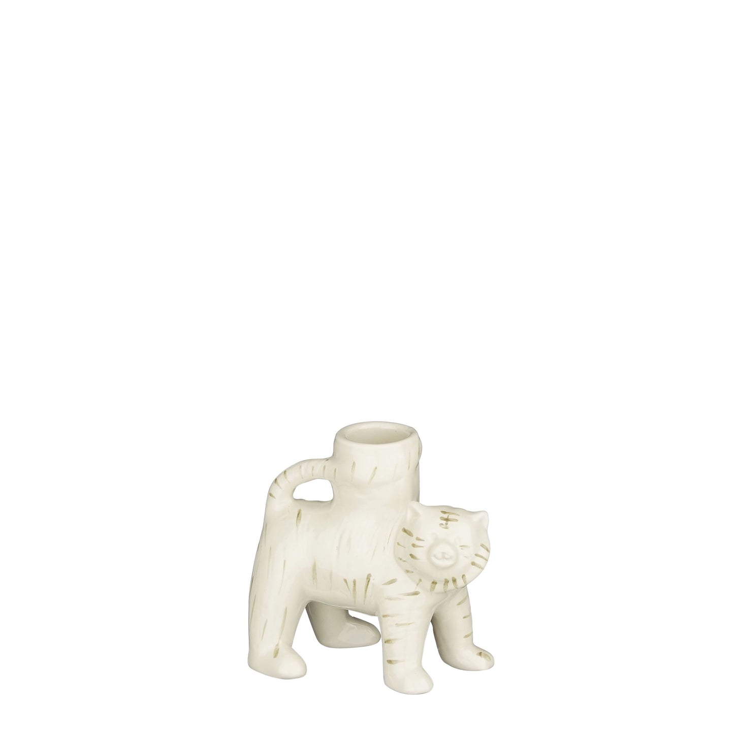 Crème tijger kandelaar keramiek – Mica Decorations 10 cm