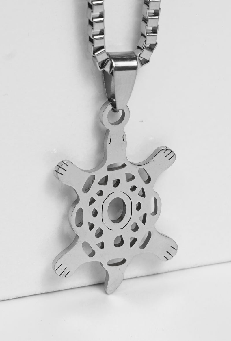 Unisex Ketting Schildpad – Zilverkleurig RVS