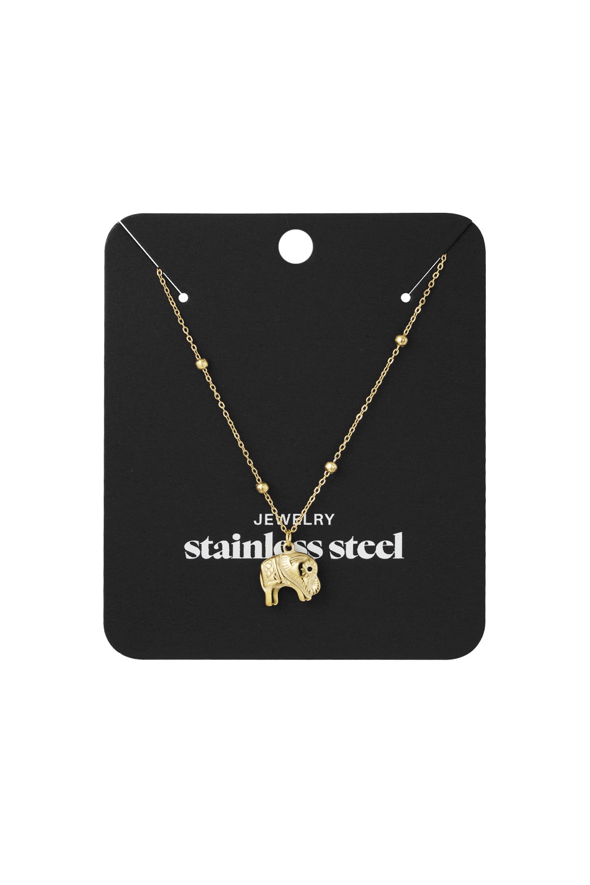 Elefantenkette – Goldfarbener Edelstahl – 40+5 cm