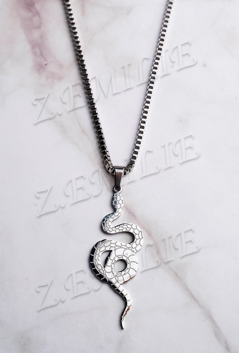 Silberne Schlangenkette – Unisex Edelstahl 30 cm