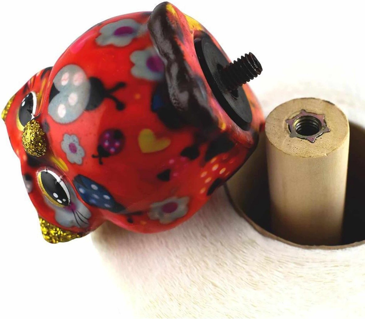 Keukenrolhouder Uil Olive – Coccinelle Rubyred