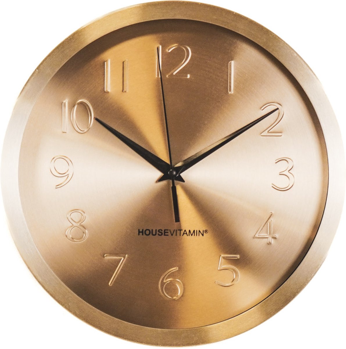 Goldene Wanduhr aus Metall Ø25 cm