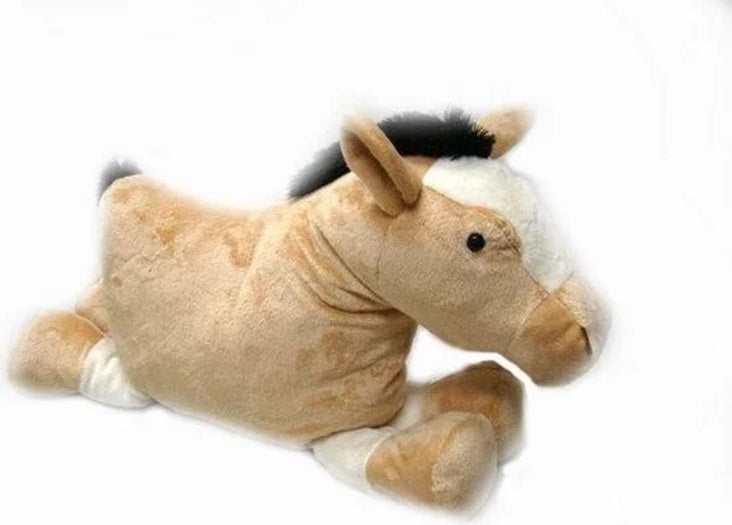 Kussen in de vorm van een paard van pluche – lichtbruin 45x32 cm