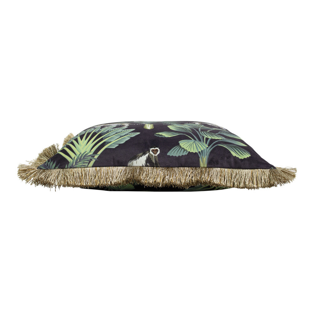 Jungle Panther Kissen – Samt & Gold (45x45 cm)