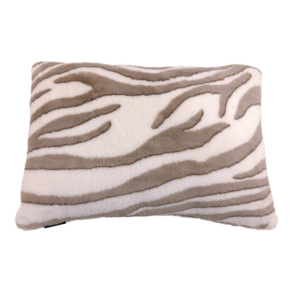 Groot beige zebraprint kussen – luxe dierenprint sierkussen 40x60 cm