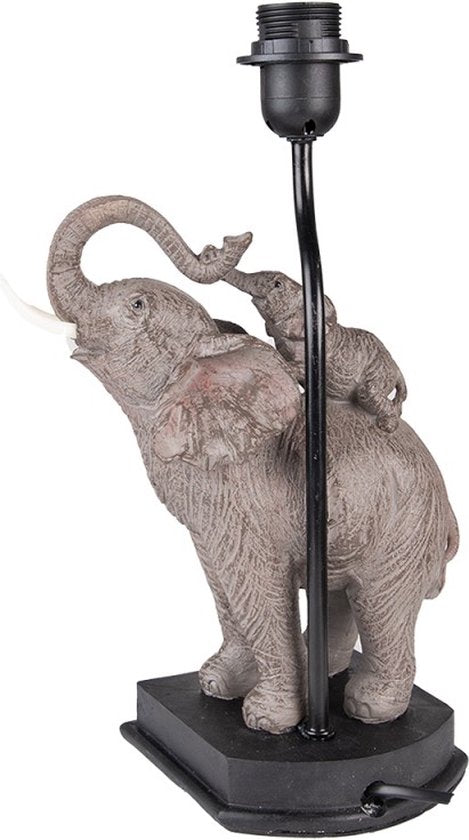 Clayre & Eef Elephant Lamp – Mother & Baby – 36 cm