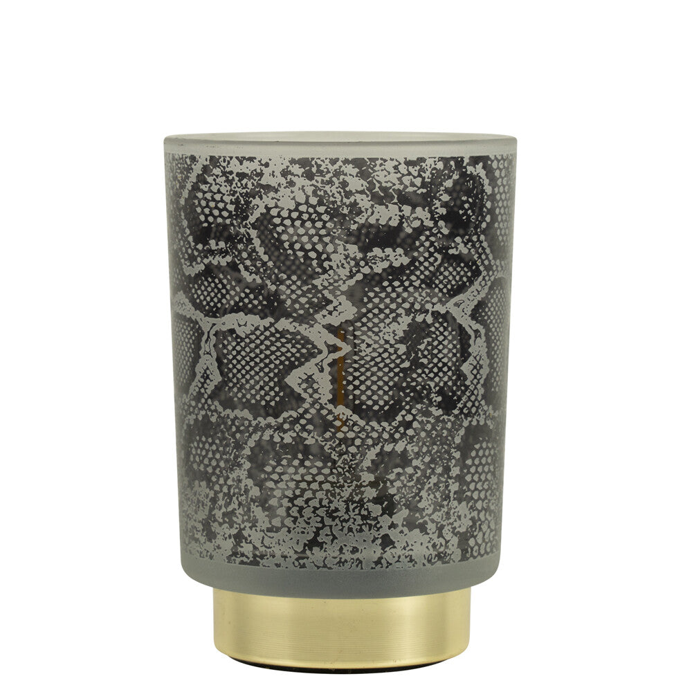 Tischlampe mit Schlangenmuster, Graugold | 2 Größen