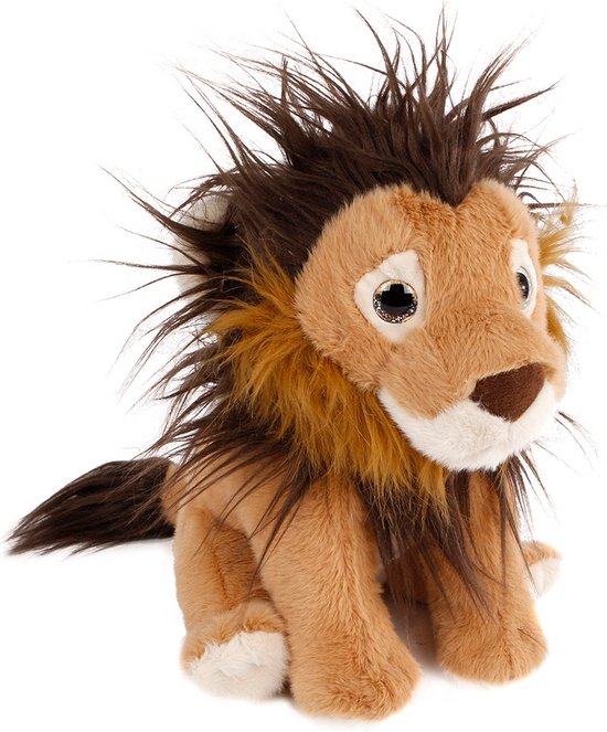 Zachte pluche knuffel leeuw in bruin en beige – 28 cm lang