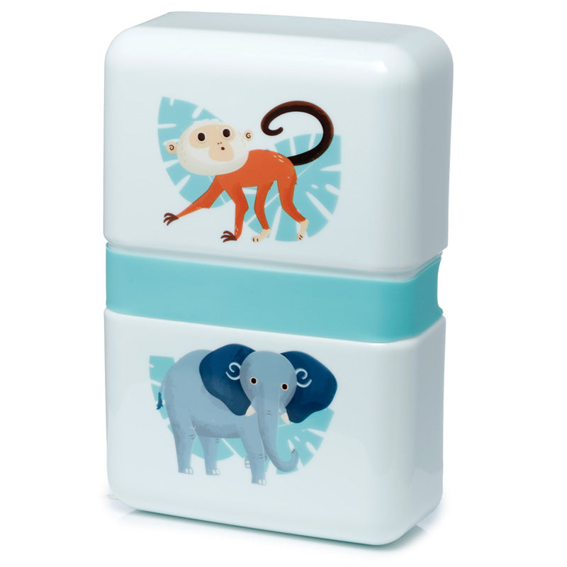 Broodtrommel met aap en olifant print – Zooniverse lunchbox