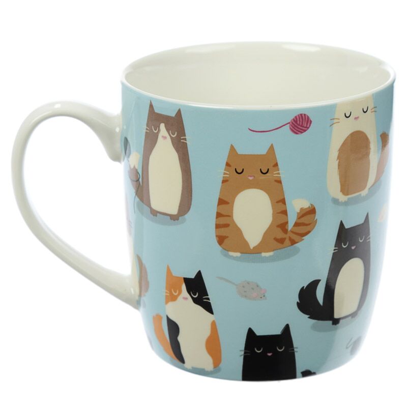 Feline Vibes Katzentasse – Porzellan mit Katzendruck