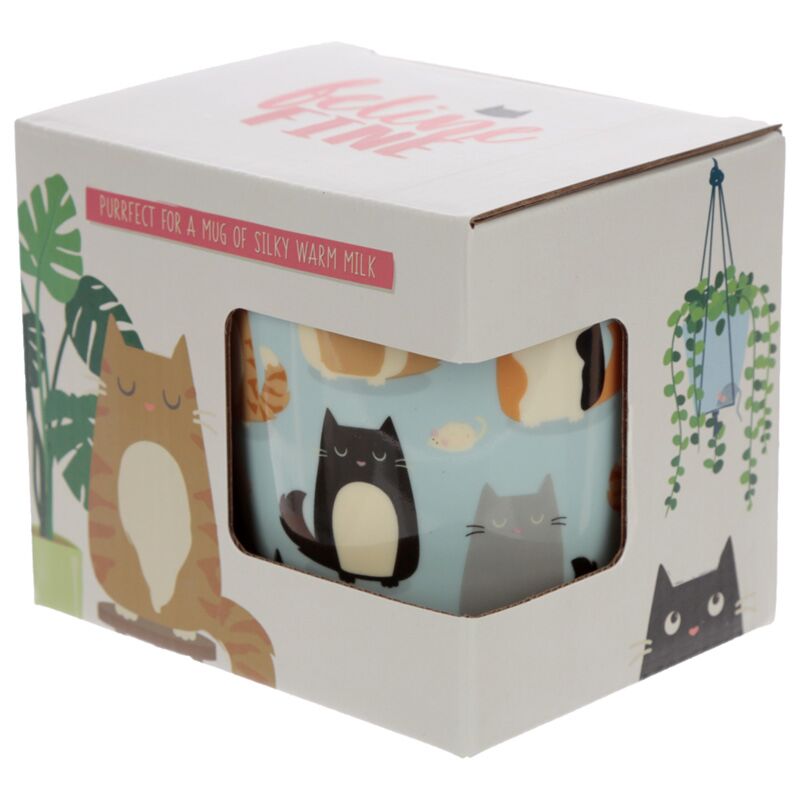 Feline Vibes Katzentasse – Porzellan mit Katzendruck