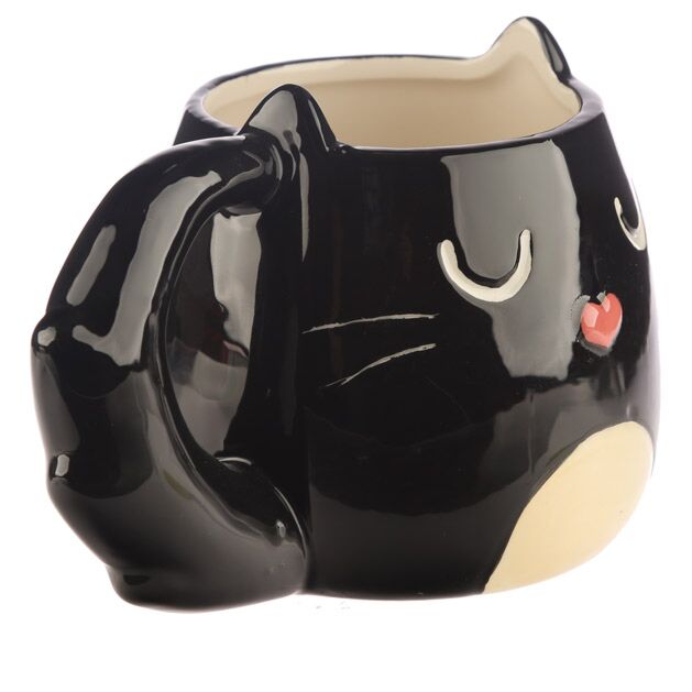 Cat Mug Black Heart – 400 ml Gift Mug