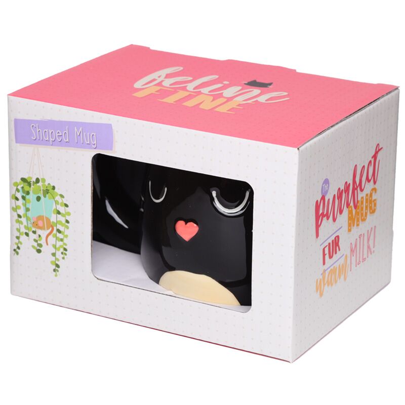 Cat Mug Black Heart – 400 ml Gift Mug