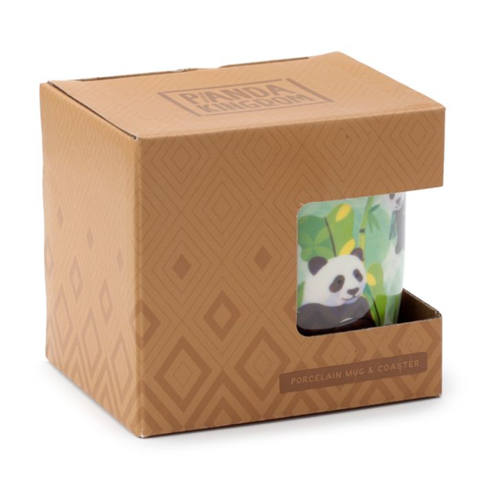 Panda Mok + Onderzetter – Porselein Set (300 ml)